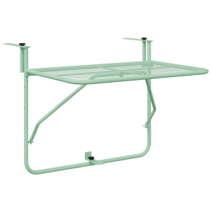 Mesa Colgante Plegable de Balcón - Verde Menta. 60x40 cm. Acero H