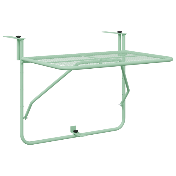 Mesa Colgante Plegable de Balcón - Verde Menta. 60x40 cm. Acero M 2