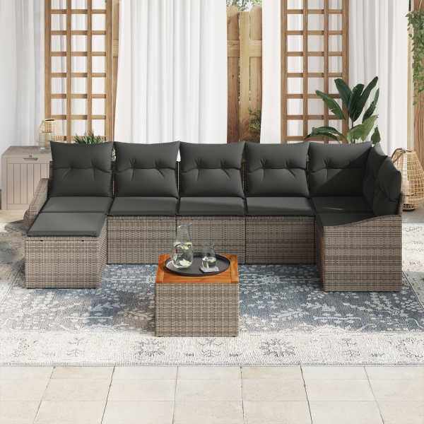 Conjunto de Sofá de Jardim 8 pcs Cinzeto 55 x 55 x 37 cm M 3