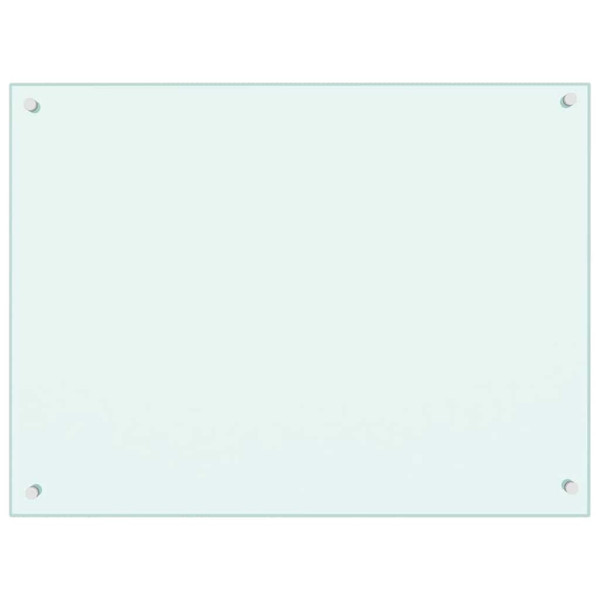 Salpicaderos de cocina 2 uds vidrio templado blanco 80x60 cm M 3