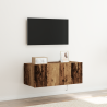 Cabinet de TV  con luces LED Madera antigua 80x35x31 cm 1