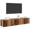 Cabinetes de TV  com luzes LED 2 pcs Madeira Antiga 80x35x31 cm 3