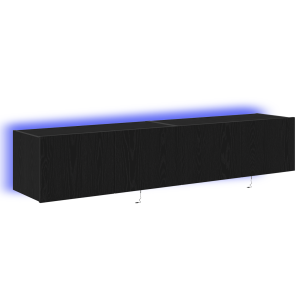 Armários de TV  com luzes LED 2 pcs Preto Carvalho 80x35x31 cm H