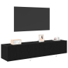 Armários de TV  com luzes LED 2 pcs Preto Carvalho 80x35x31 cm 3