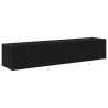 Gabinetes de pared para TV  con luces LED 2 piezas Roble Negro 80x35x31 cm 5
