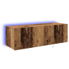 Cabinet de TV  con luces LED Madera Vieja 100x35x31 cm 2