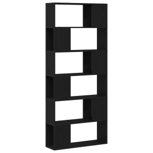 Estante de Livros  Carvalho Preto 80x24x186 cm Madeira Engenharia H