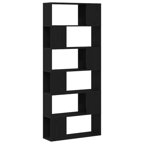 Estantería  Negro Roble 80x24x186 cm Madera Elaborada M 2