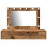mesa de tocador colgante  con luces LED en madera antigua 5