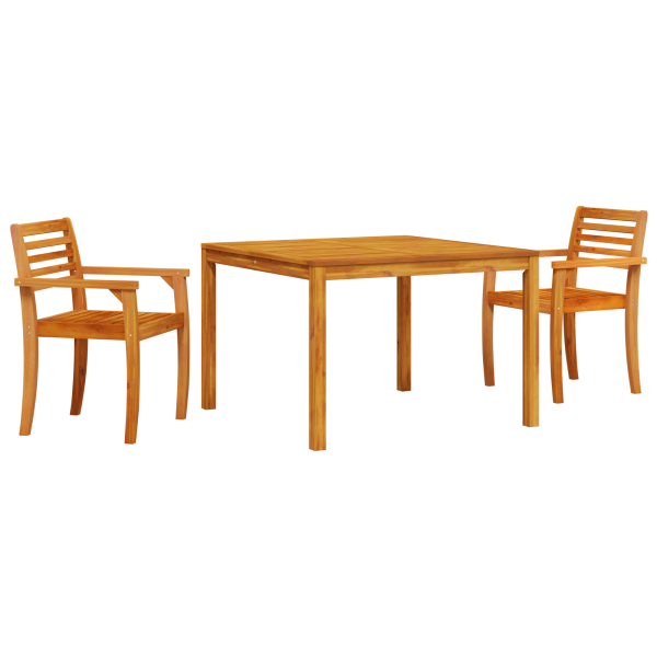 Conjunto de Jantar para Jardim 3 pcs Castanho 110 x 110 x 75 cm M 2