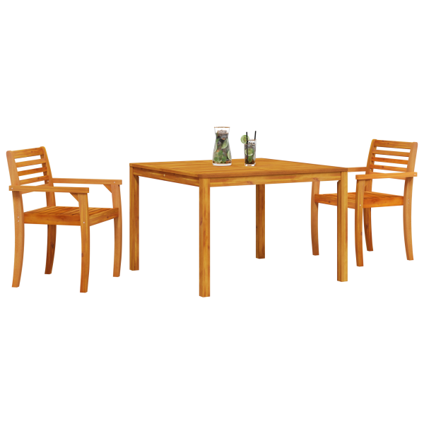Conjunto de Comedor de Jardín de 3 Piezas de Madera Sólida de Acacia M 3