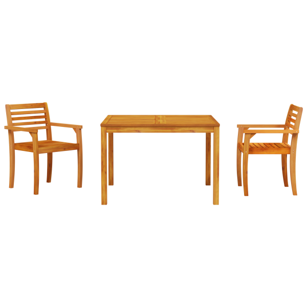 Conjunto de Comedor de Jardín de 3 Piezas de Madera Sólida de Acacia M 4