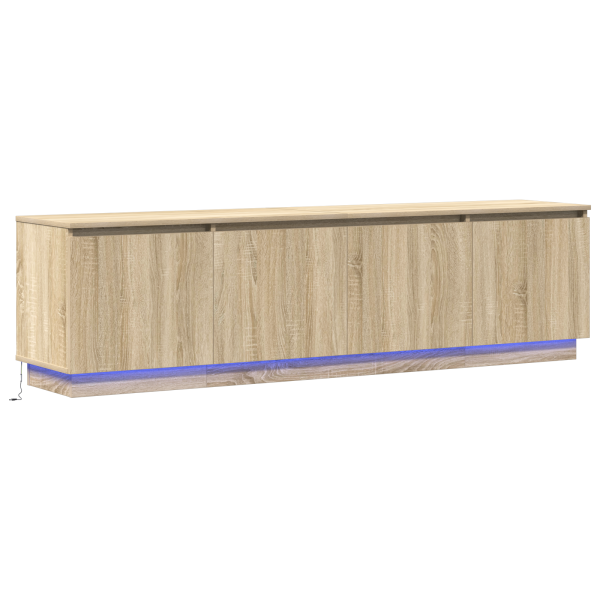 Mueble de TV  con LED Roble Sonoma 180x38x49 cm Madera elaborada M 2