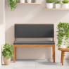 Banco de Jardín  con Cojines 100x50x91 cm Madera Maciza de Acacia 3