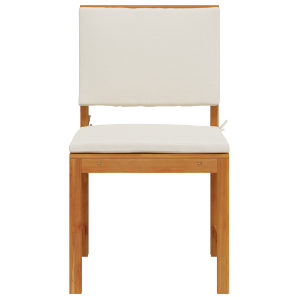 Sillas de Jardín sin Brazos con Cojines de Madera Maciza de Acacia - 2 Pcs M 4