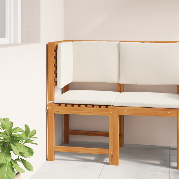 Sillón Esquinero de Jardín  con Cojines de Madera Maciza de Acacia M 3