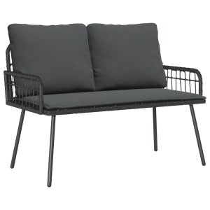 Banco de Jardim  Preto 114x64x78 cm Rattan Sintético H