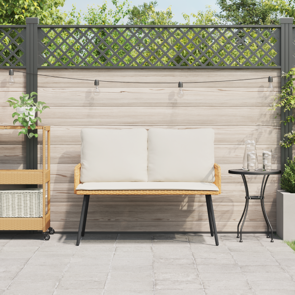 Banco de Jardim  Natural 114x64x78 cm em Rattan Sintético M 3