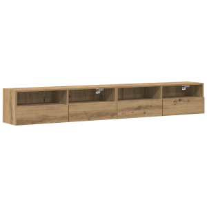 Gabinetes de TV  2 pcs de roble artesanal 100x30x30 cm de madera elaborada H