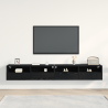 Gabinetes de Pared para TV 2 pcs Negro Roble 100x30x30 cm Madera Elaborada 4