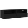 Gabinetes de Pared para TV 2 pcs Negro Roble 100x30x30 cm Madera Elaborada 5