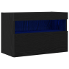 Mueble para TV  con luces LED Negro Roble 60x30x40 cm 2
