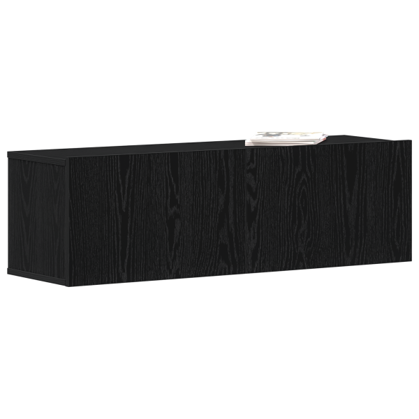 Mueble de TV Montado en la Pared de Roble Negro  100x30x30 cm Hecho de Madera Ingenierizada M 3