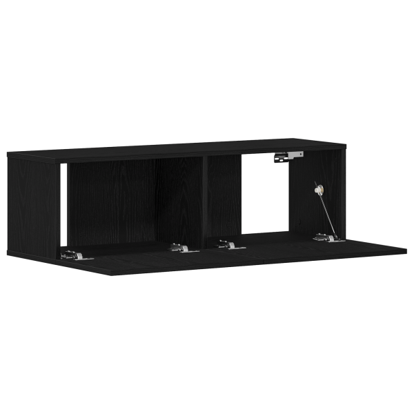 Mueble de TV Montado en la Pared de Roble Negro  100x30x30 cm Hecho de Madera Ingenierizada M 5
