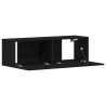 Armário de TV Preto em Madeira de Engenharia 100x30x30 cm 5