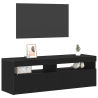 Mueble de TV  con LED Negro Roble 120x35x40 cm Madera elaborada 3