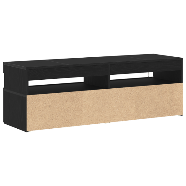 Mueble de TV  con LED Negro Roble 120x35x40 cm Madera elaborada M 5