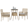 Conjunto de Muebles de Comedor Conjunto de 3 Beige Mimbre. Vidrio 3