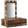 Mesa de tocador colgante  con luces LED en roble ahumado 2