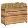 Jardinera madera maciza de teca y acero 100x40x72 cm 1