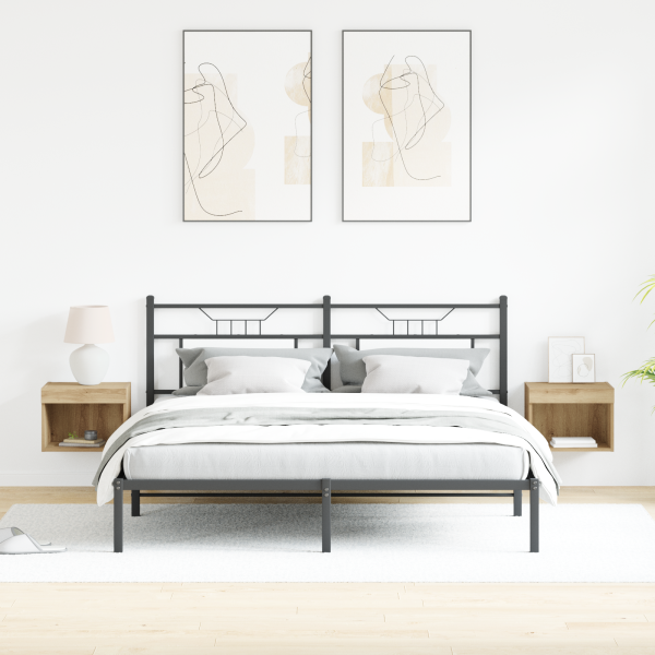 Armários de parede  com luzes LED 2 pcs Carvalho artesanal 40x30x30 cm M 5