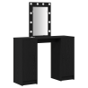 Mesa de Tocador  con Luces LED Roble Negro 102x33x135 cm 2