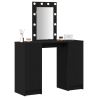 Mesa de maquiagem  com Luzes de LED Carvalho Preto 102x33x135 cm 3