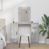 mesa de maquilhagem  com luzes LED cinzento sonoma 102x33x135 cm 1