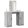 Mesa de tocador  con luces LED gris Sonoma 102x33x135 cm 3