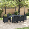 Mesa de Jardim  Antracite 200x100x73 cm em Rattan Sintético 1