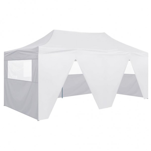 Carpa plegable profesional con 4 paredes acero blanco 3x6 m D