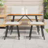 Banquetas de Jardim 2 pcs Natural 50x40x45 cm Vime PE 3