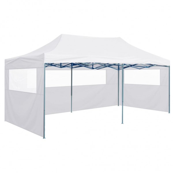 Carpa plegable profesional con 4 paredes acero blanco 3x6 m M 4