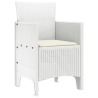 Silla de Jardín  Set de 4 Blanco Poliratán Estándar Apilable 4