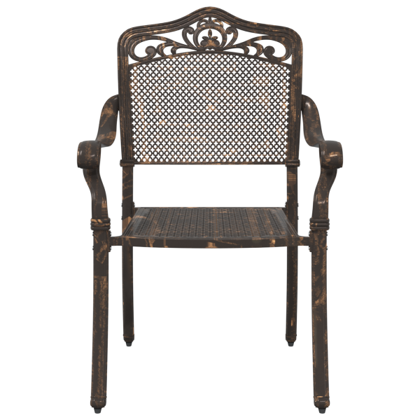 cadeiras de jardim  2 pcs em alumínio fundido bronze M 4