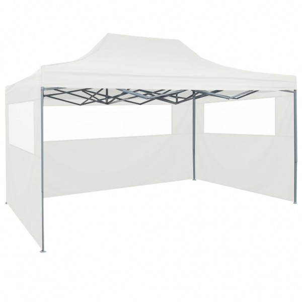 Carpa plegable para celebraciones con 4 paredes blanco 3x4.5 m M 5