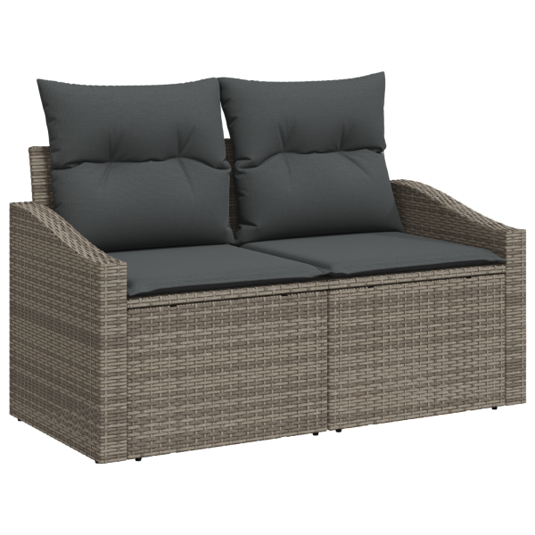 Conjunto de Sofás de Jardim com 6 Peças e Almofadas Cinzas em Rattan Poly M 4