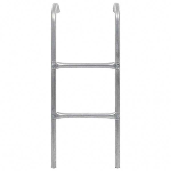 Escalera de cama elástica de 2 peldaños acero plateado 72 cm M 2
