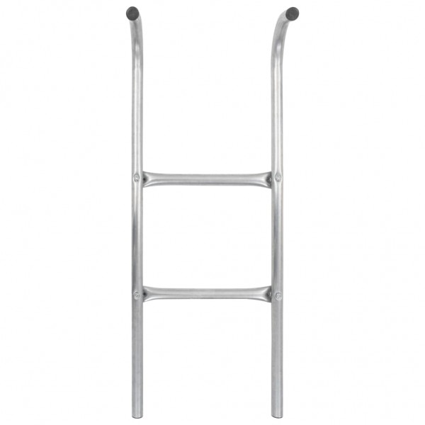 Escalera de cama elástica de 2 peldaños acero plateado 72 cm M 3
