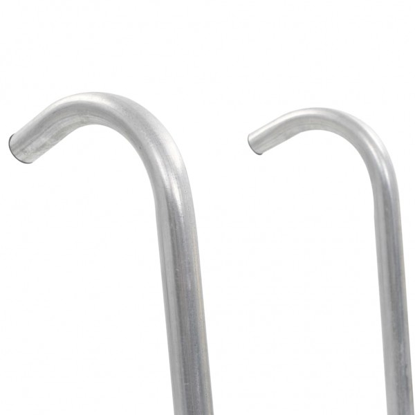 Escada de 2 degraus para trampolim 72 cm aço prateado (adequado para 65 cm de altura) M 4